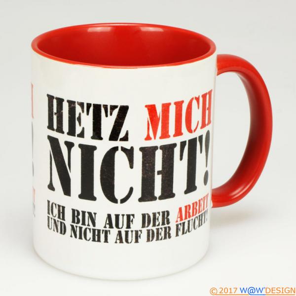 Kaffeebecher Het Mich Nicht! at Work BiCo red - Henkel rechts