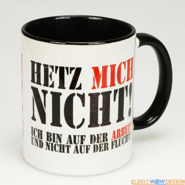 Kaffeebecher Het Mich Nicht! at Work BiCo black - Henkel rechts